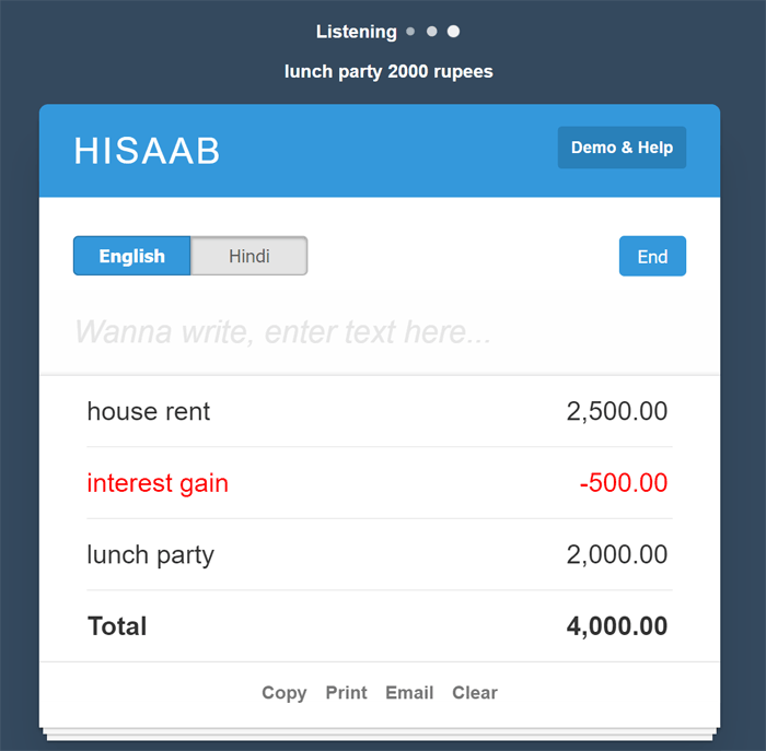 hisaab app