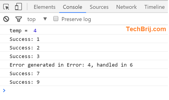 Javascript Promise error handling