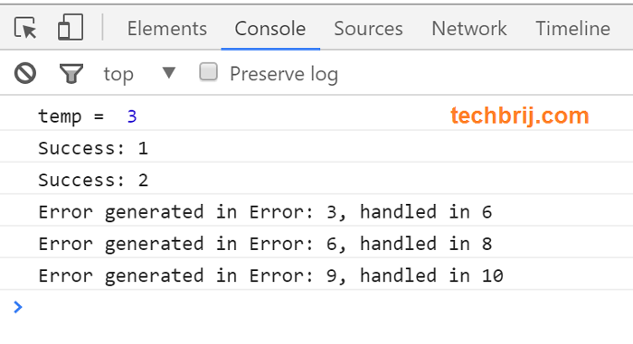 Javascript Promise error handling