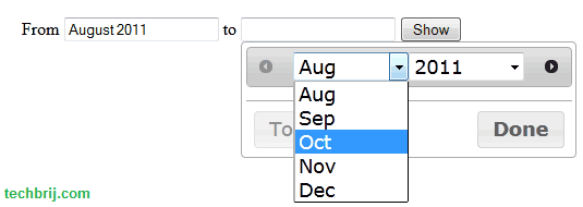 jquery ui month range picker